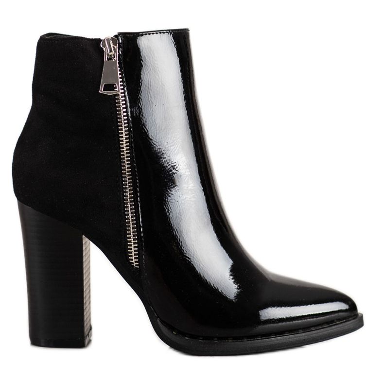 Erynn Bottes élégantes avec une fermeture éclair décorative le noir