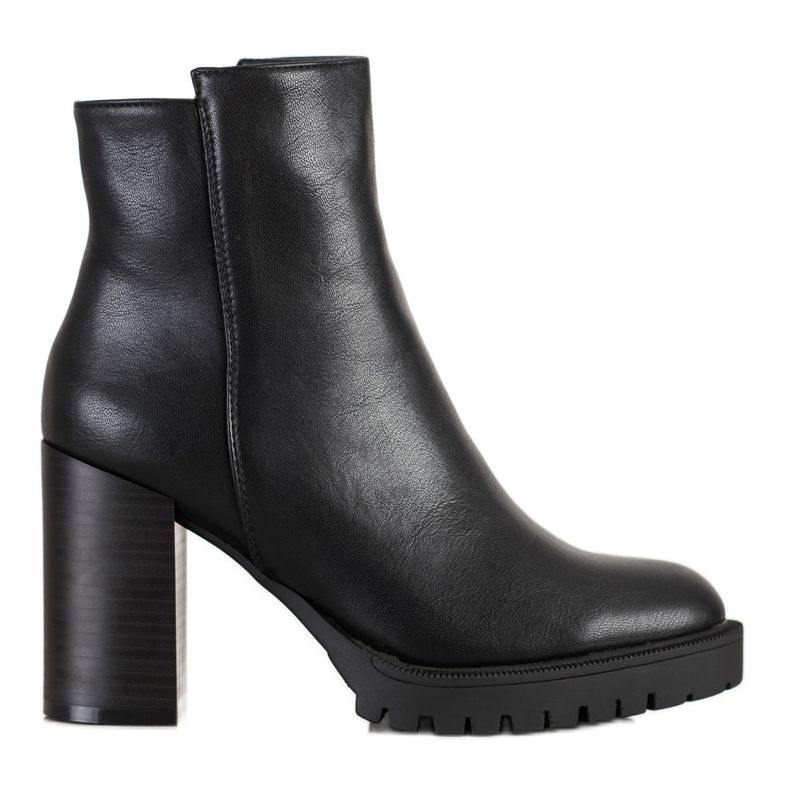 Lovery Bottes classiques en éco-cuir le noir