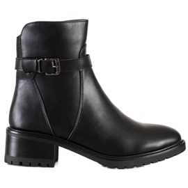 Lovery Bottes décontractées en cuir écologique noir