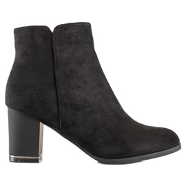 Janessa Bottines en daim à talon mat le noir