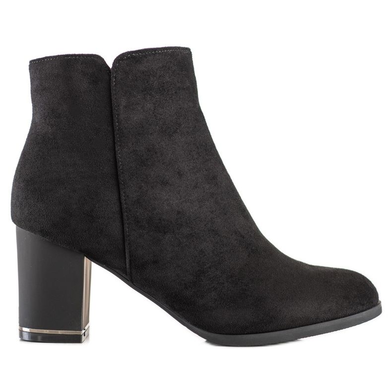 Janessa Bottines en daim à talon mat le noir