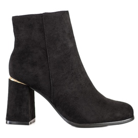 SHELOVET Bottines à talons en daim le noir