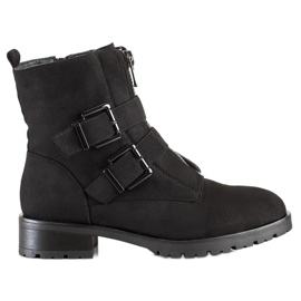 Cm Paris Ouvriers en daim avec des boucles noir