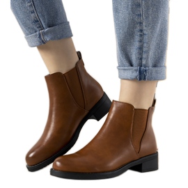 Bottines plates femme Guliet camel brun