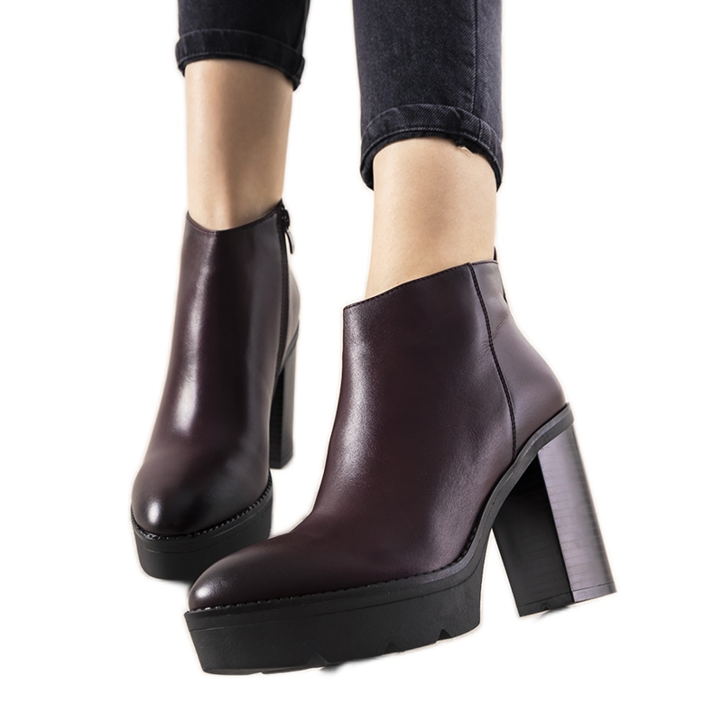 Bottes bordeaux classiques sur le poteau pour les femmes My Need rouge