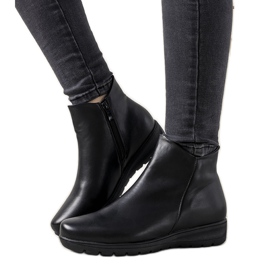 Boots plates Garrido lisses noires le noir