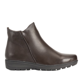Bottines plates lisses marron Garrido brun