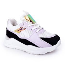 Chaussures de sport pour enfants Sneakers Noir-Violet Game Time blanche le noir