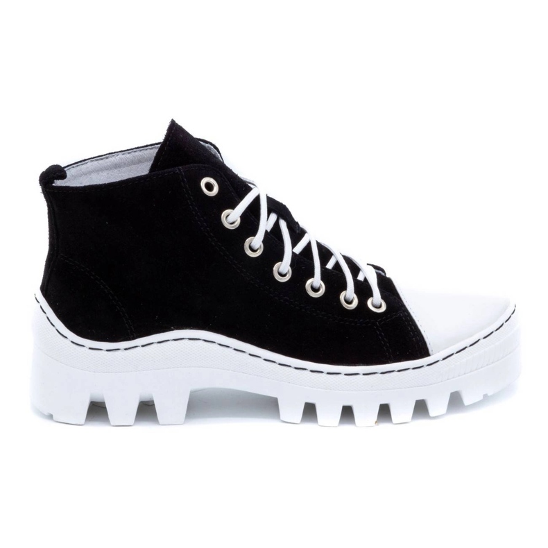 Polbut Bottines femme en cuir D1 noir perle le noir