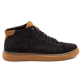 Polbut Chaussures en cuir pour hommes 2110 noir