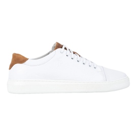 Polbut Chaussures en cuir pour hommes 2109 blanc blanche