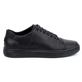 Polbut Chaussures en cuir pour hommes 2109, molleton noir