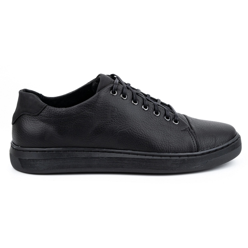 Polbut Chaussures en cuir pour hommes 2109, molleton noir le noir