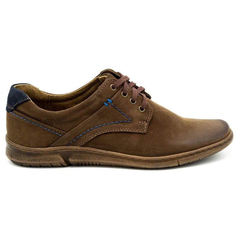 KOMODO Chaussures décontractées en cuir pour hommes 858K marron brun KOMODO Chaussures décontractées en cuir pour hommes 858K marron brun