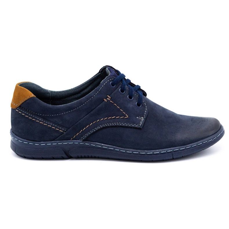 KOMODO Chaussures casual en cuir pour hommes 858K bleu marine KOMODO Chaussures casual en cuir pour hommes 858K bleu marine