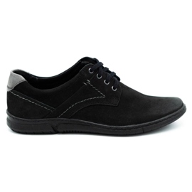 KOMODO Chaussures casual en cuir pour hommes noires 858K