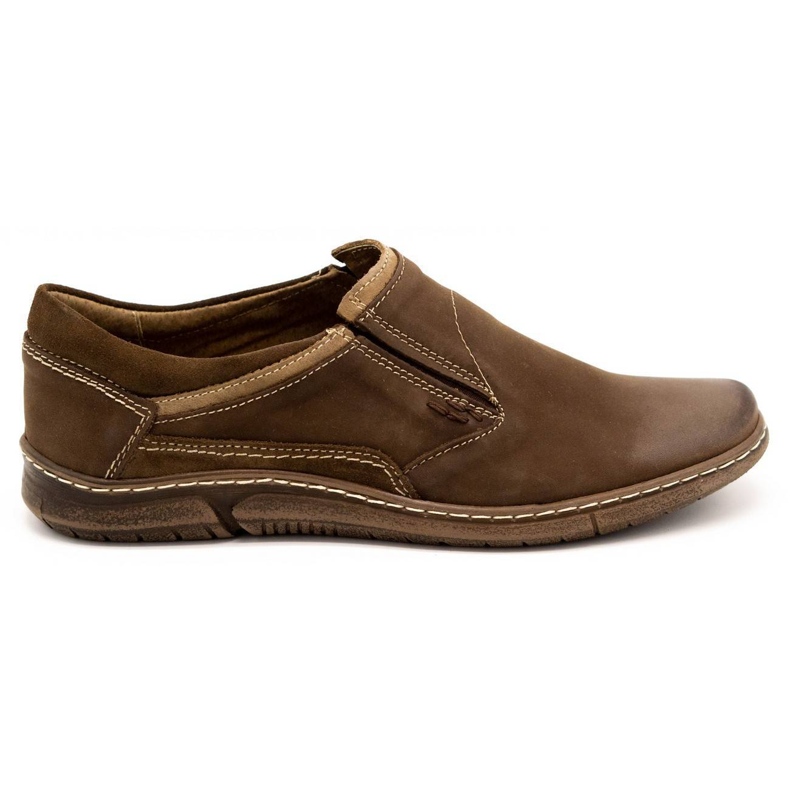 KOMODO Chaussures à enfiler en cuir marron pour hommes 860K brun