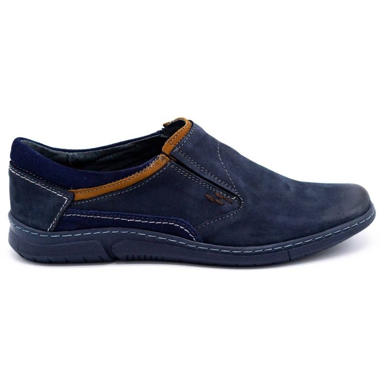 KOMODO Slip-on cuir homme 860K bleu marine