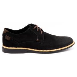 KOMODO Chaussures casual en cuir pour hommes 859L noir