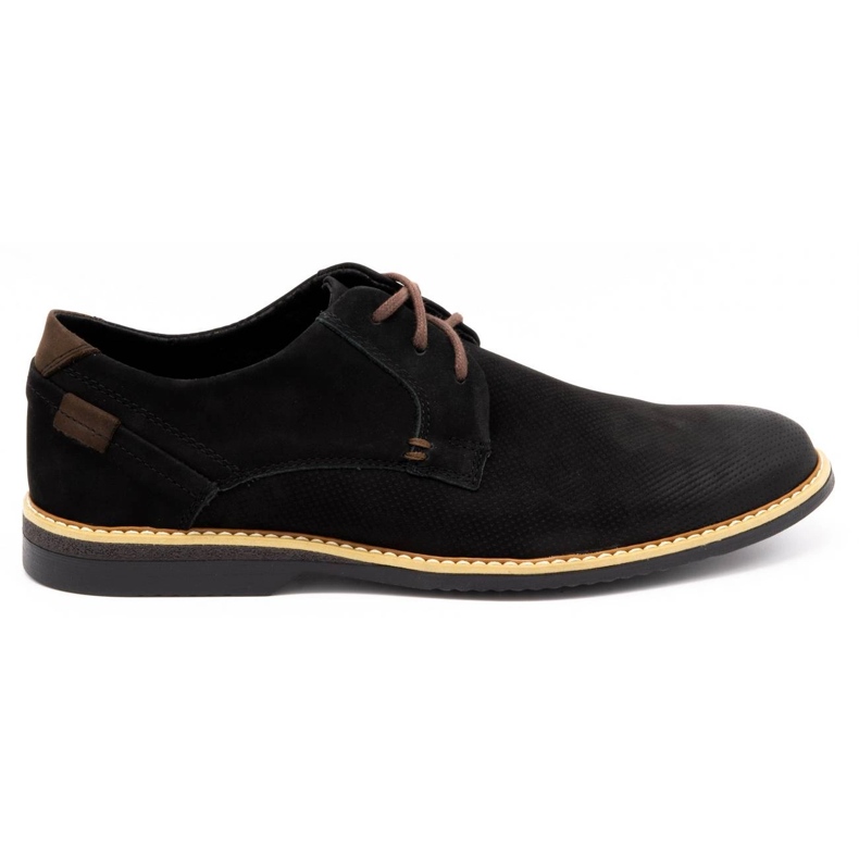 KOMODO Chaussures casual en cuir pour hommes 859L noir le noir KOMODO Chaussures casual en cuir pour hommes 859L noir le noir