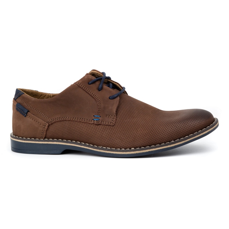 KOMODO Chaussures décontractées en cuir pour hommes 859L marron brun