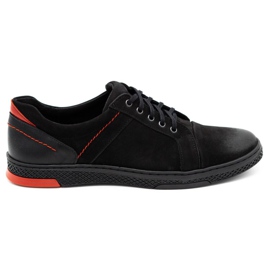 KOMODO Chaussures casual en cuir pour hommes 883LK noir