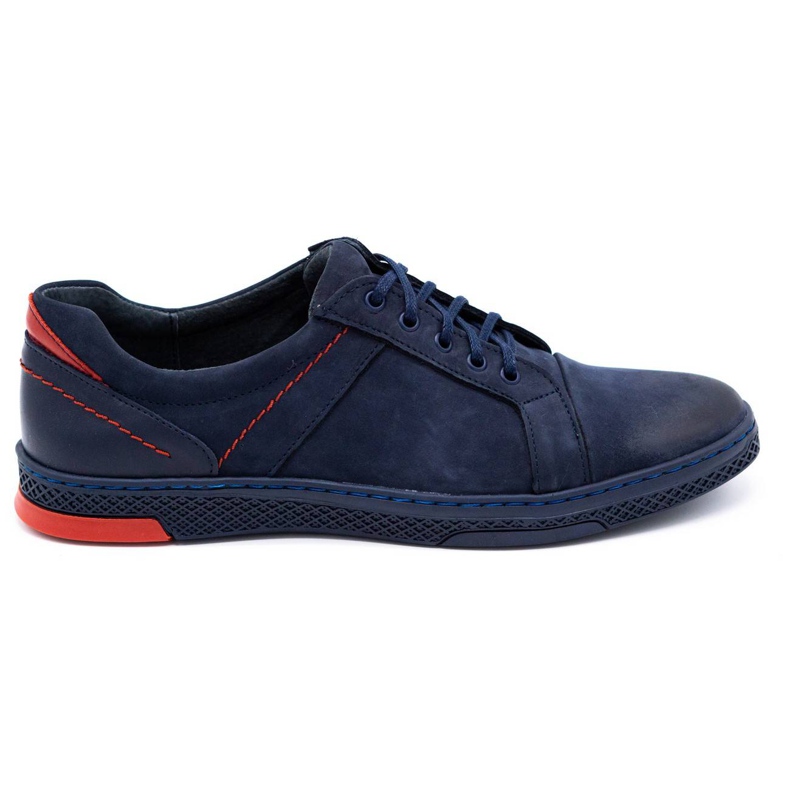 KOMODO Chaussures casual en cuir pour hommes 883LK bleu marine