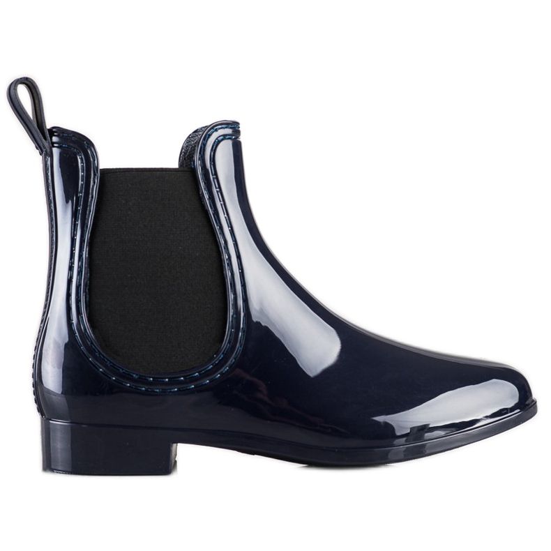 SHELOVET Bottes en caoutchouc courtes brillantes bleu marin SHELOVET Bottes en caoutchouc courtes brillantes bleu marin