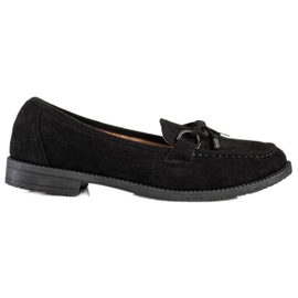SHELOVET Mocassins En Daim Avec Nœud le noir