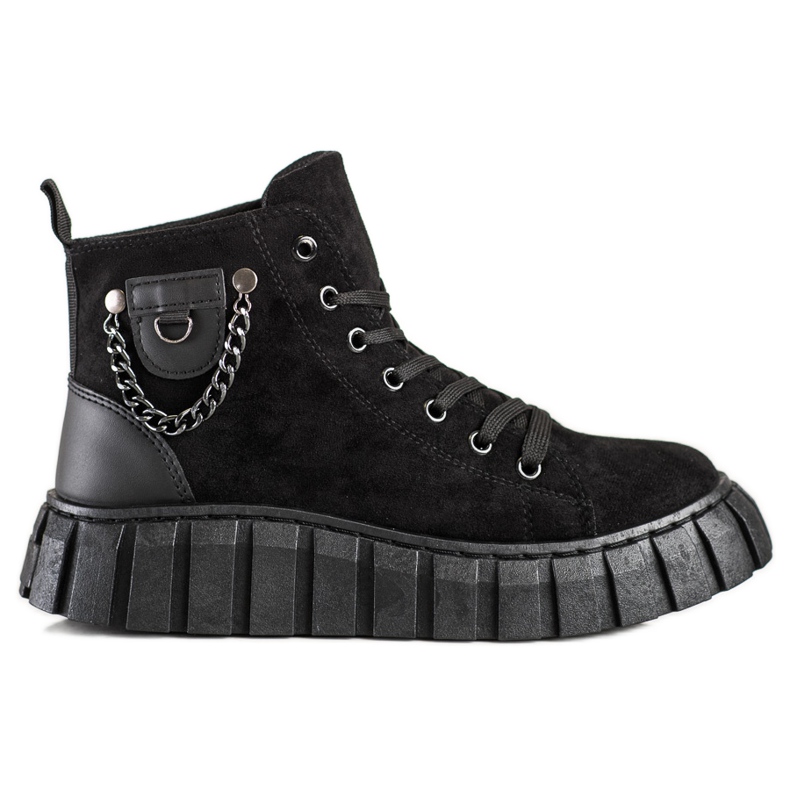 Seastar Baskets en daim avec une chaîne le noir