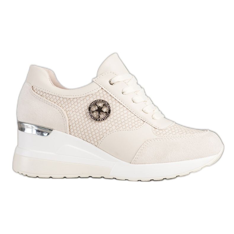 SHELOVET Baskets compensées légères beige