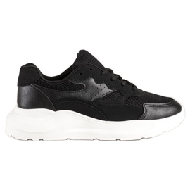 SHELOVET Baskets noires décontractées le noir