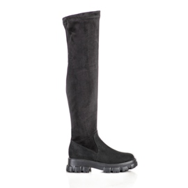 SHELOVET Bottes à plateforme en daim noir