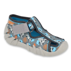 Chaussons enfants Befado 190P104 gris-bleu