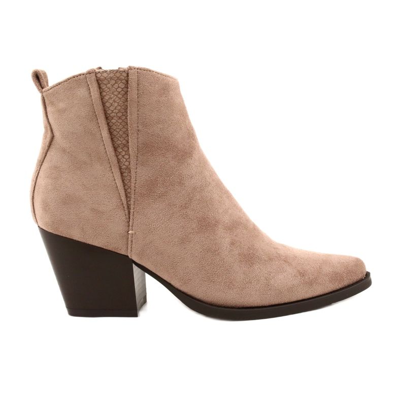 FB2 Bottes Pour Femmes À Talons Hauts Beige Loud 19051-11