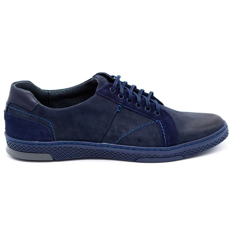 KOMODO Chaussures casual en cuir pour hommes 884K bleu marine KOMODO Chaussures casual en cuir pour hommes 884K bleu marine
