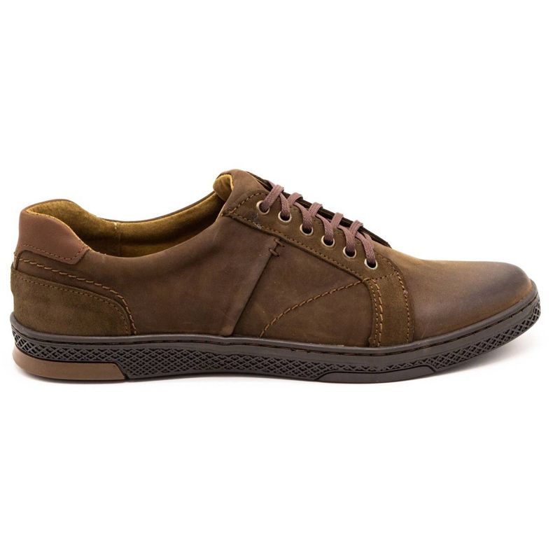 KOMODO Chaussures décontractées en cuir pour hommes 884K marron brun