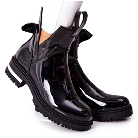 PS1 Boots Laquées Avec Découpes Femme Noir Melbourne