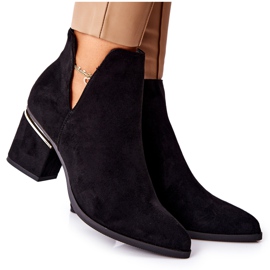 PS1 Bottines Femme En Daim Avec Découpes Noir Noel