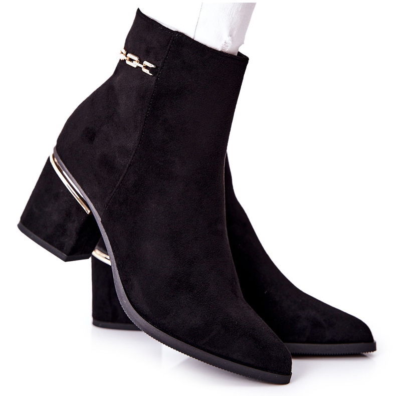 PS1 Bottes En Daim Femme Sur Un Talon Noir One Step le noir