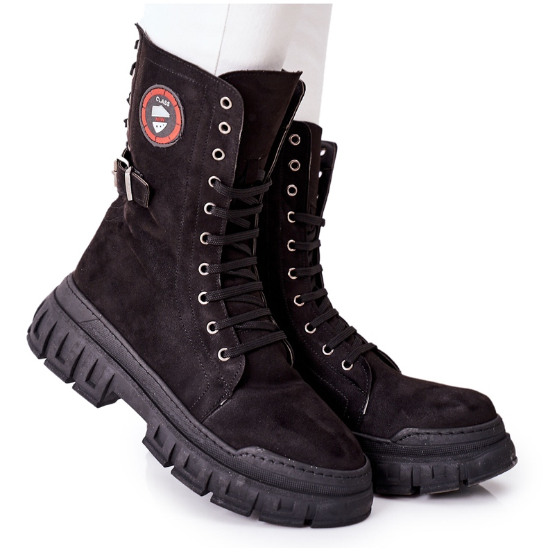 NAVY DOT Bottes Femme Trappeurs Travailleurs Noir Monope le noir NAVY DOT Bottes Femme Trappeurs Travailleurs Noir Monope le noir