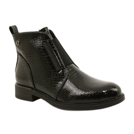Bottines vernies à motif animalier Sergio Leone BT400 Noir