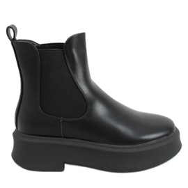 Bottines Chelsea noires à semelle épaisse NS222P Noir