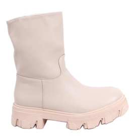 Boots noires à tige droite QT29P NOIR (camel)