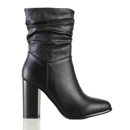 Lovery Bottes hautes à tige froissée noir