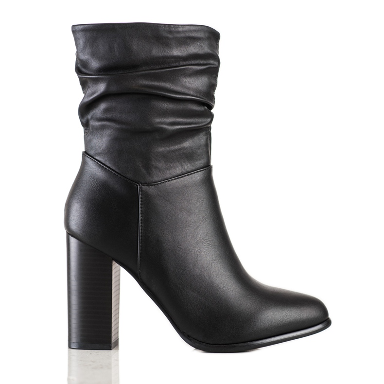 Lovery Bottes hautes à tige froissée le noir