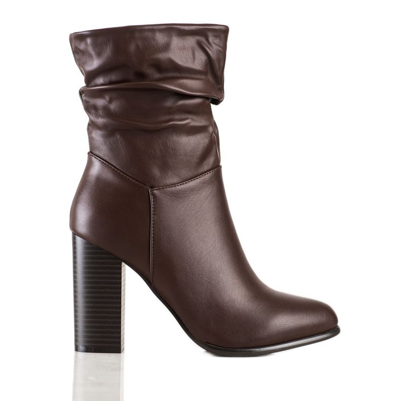 Lovery Bottes hautes à tige froissée brun