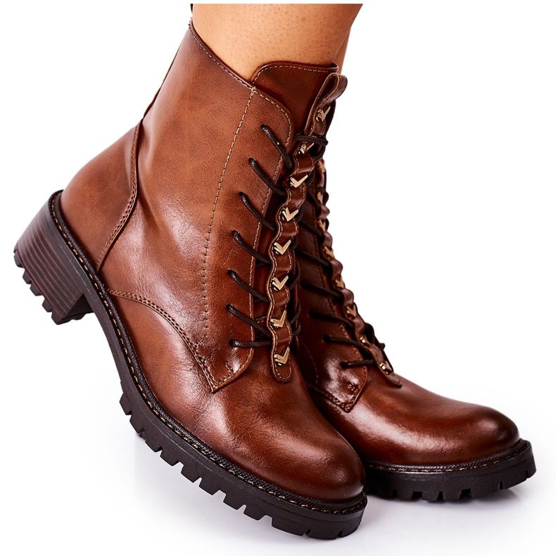 Vinceza Bottes pour femmes Myroe Camel brun