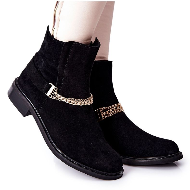 Bottes en cuir pour femmes Nicole Black Dome le noir