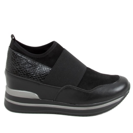 Noir RQ302 Chaussures de sport compensées noires